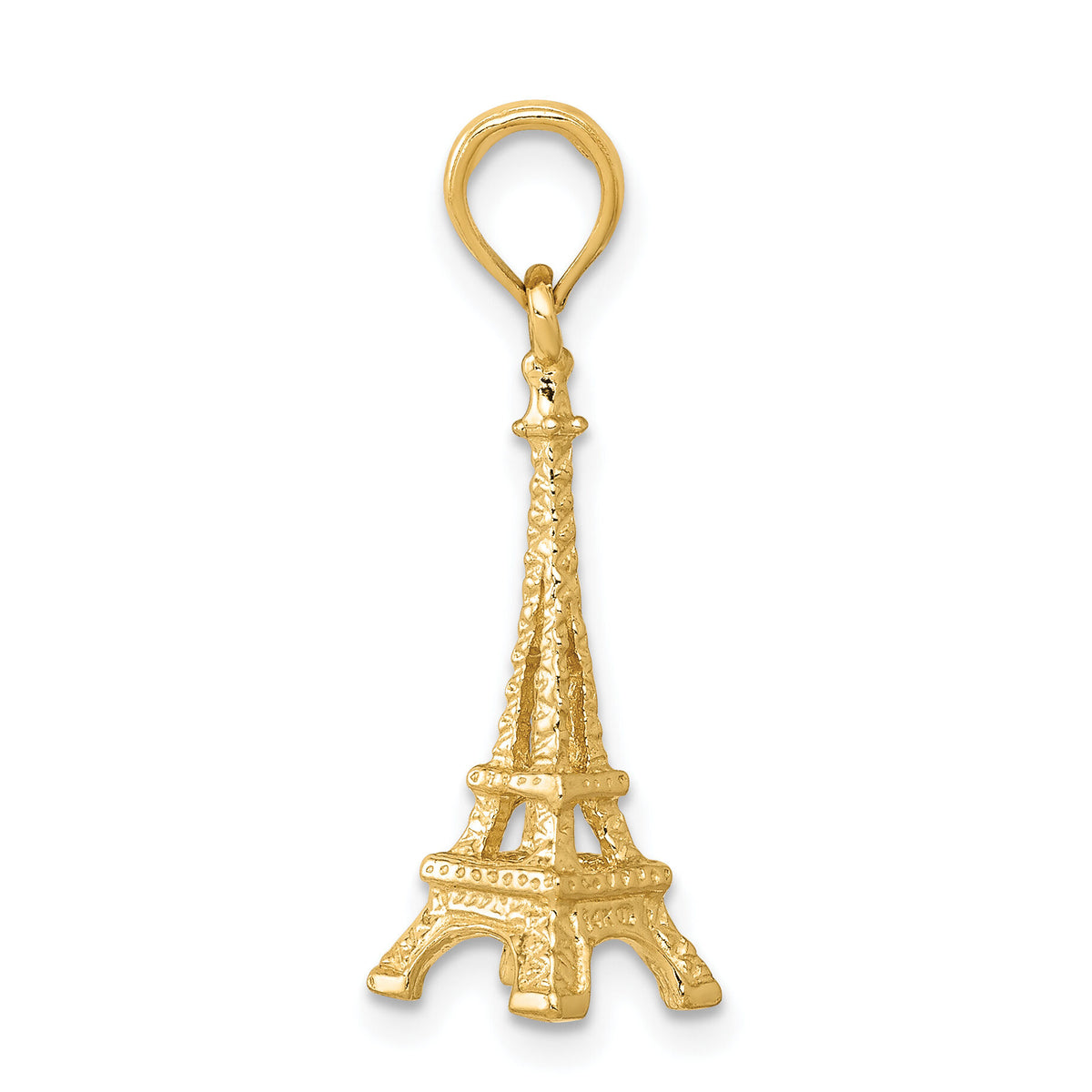 10k Solid Polished 3-D Eiffel Tower Charm-10C2235