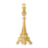 10k Solid Polished 3-D Eiffel Tower Charm-10C2235