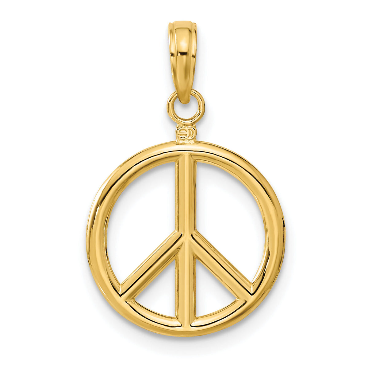 10K 3D Peace Symbol Pendant-10C2247