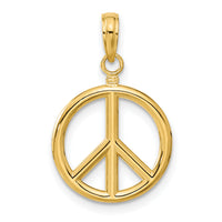 10K 3D Peace Symbol Pendant-10C2247