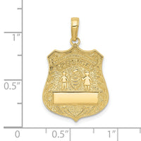 10k Large Police Badge Pendant-10C2253