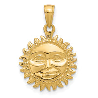 10k Solid Polished Reversible Sun Pendant-10C2282