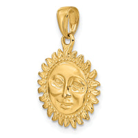 10k Solid Polished Reversible Sun Pendant-10C2282