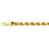 14K 9MM YELLOW GOLD DC HOLLOW ROPE 16" CHAIN NECKLACE (AVAILABLE IN LENGTHS 7" - 30")