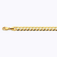 10K 9.5MM YELLOW GOLD SOLID CURB 24" CHAIN NECKLACE (AVAILABLE IN LENGTHS 7" - 30")