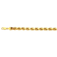 14K 5MM YELLOW GOLD DC HOLLOW ROPE 22" CHAIN NECKLACE (AVAILABLE IN LENGTHS 7" - 30")