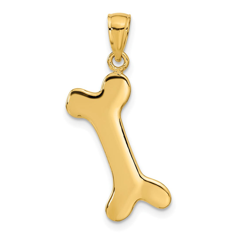 10k 3-D Dog Bone Pendant-10C2361