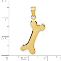 10k 3-D Dog Bone Pendant-10C2361