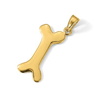 10k 3-D Dog Bone Pendant-10C2361