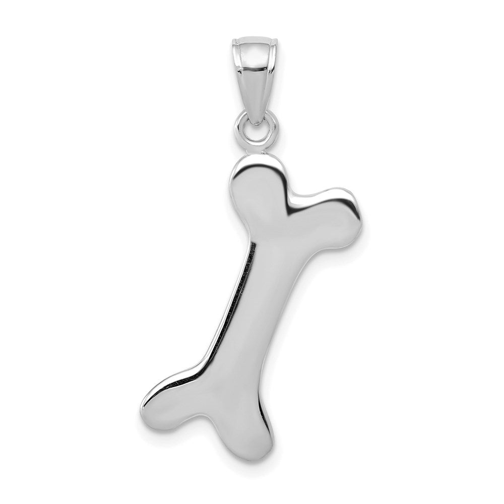 10k White Gold 3-D Dog Bone Pendant-10C2361W