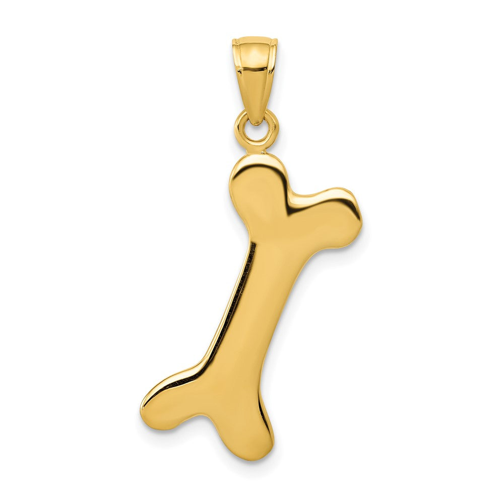 10k 3-D Dog Bone Pendant-10C2361