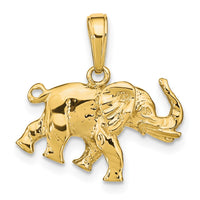 10K Satin 3-D Elephant Pendant-10C2365