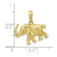 10K Satin 3-D Elephant Pendant-10C2365