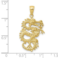 10k Solid 3-D Dragon Pendant-10C2375