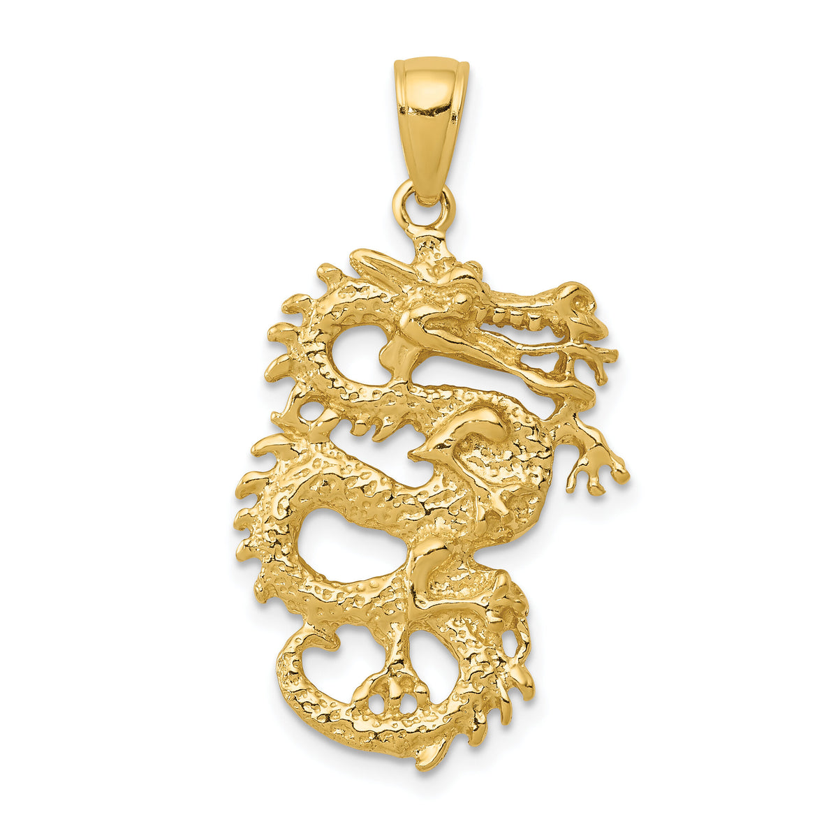 10k Solid 3-D Dragon Pendant-10C2375