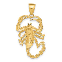 10k Solid Polished Open-Backed Scorpion Pendant-10C2384