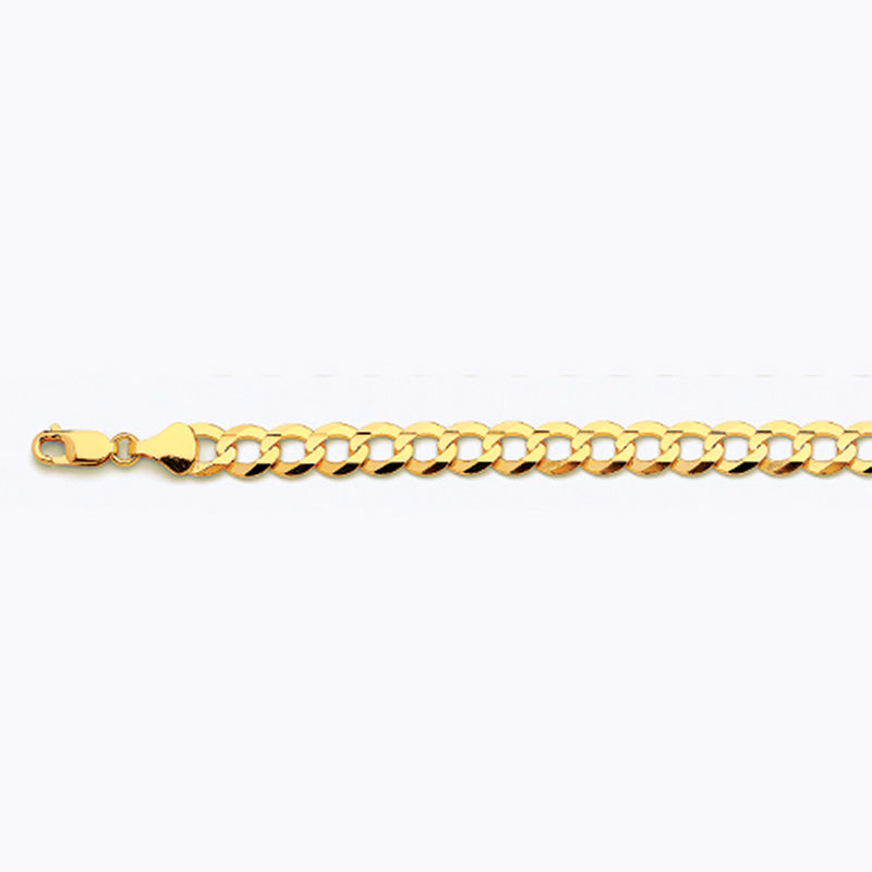 8mm Flat Curb Link Chain In 10K Yellow Gold | Las Villas Jewelry - Foto 12