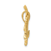 10k Solid Polished Eagle Pendant-10C2425