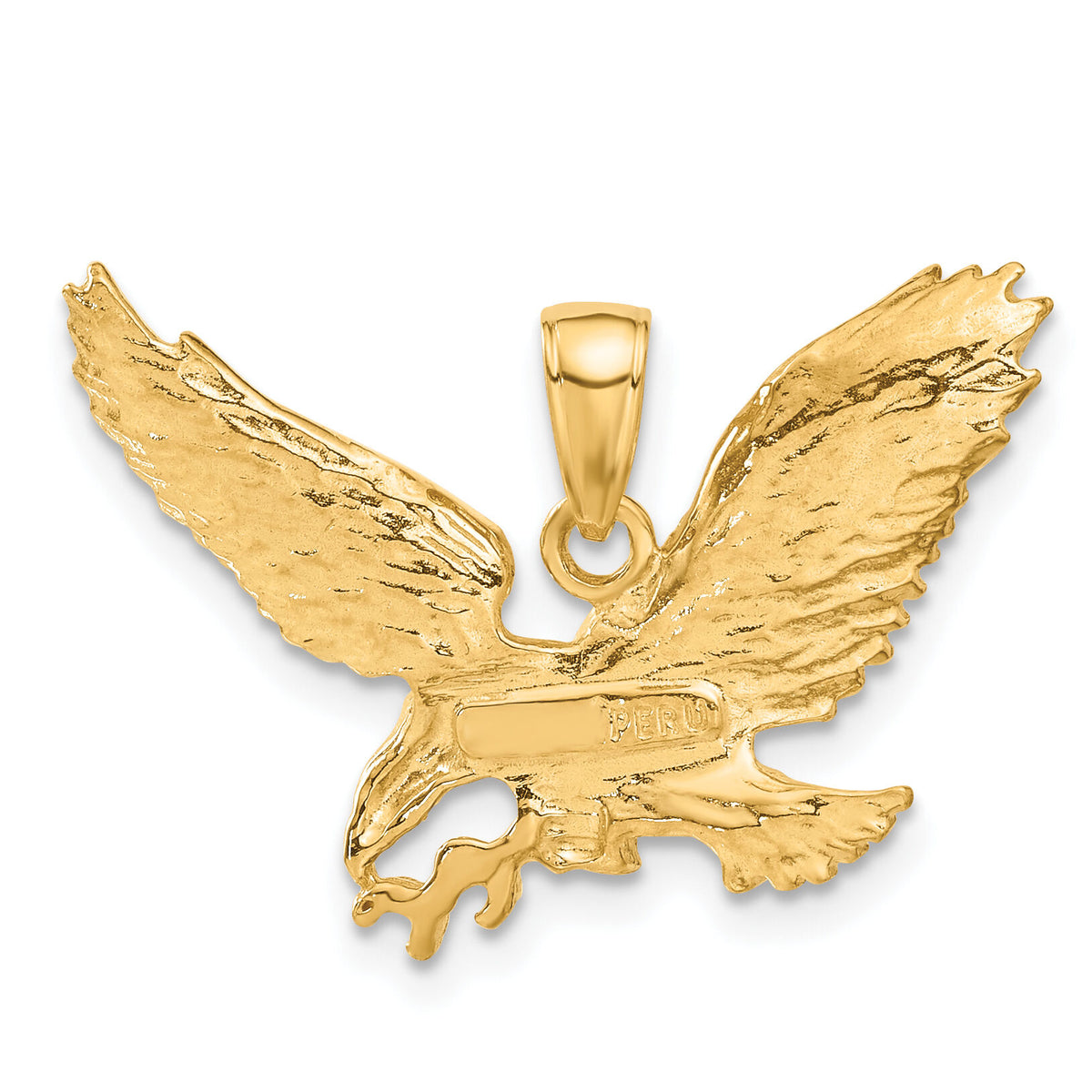 10k Solid Polished Eagle Pendant-10C2425