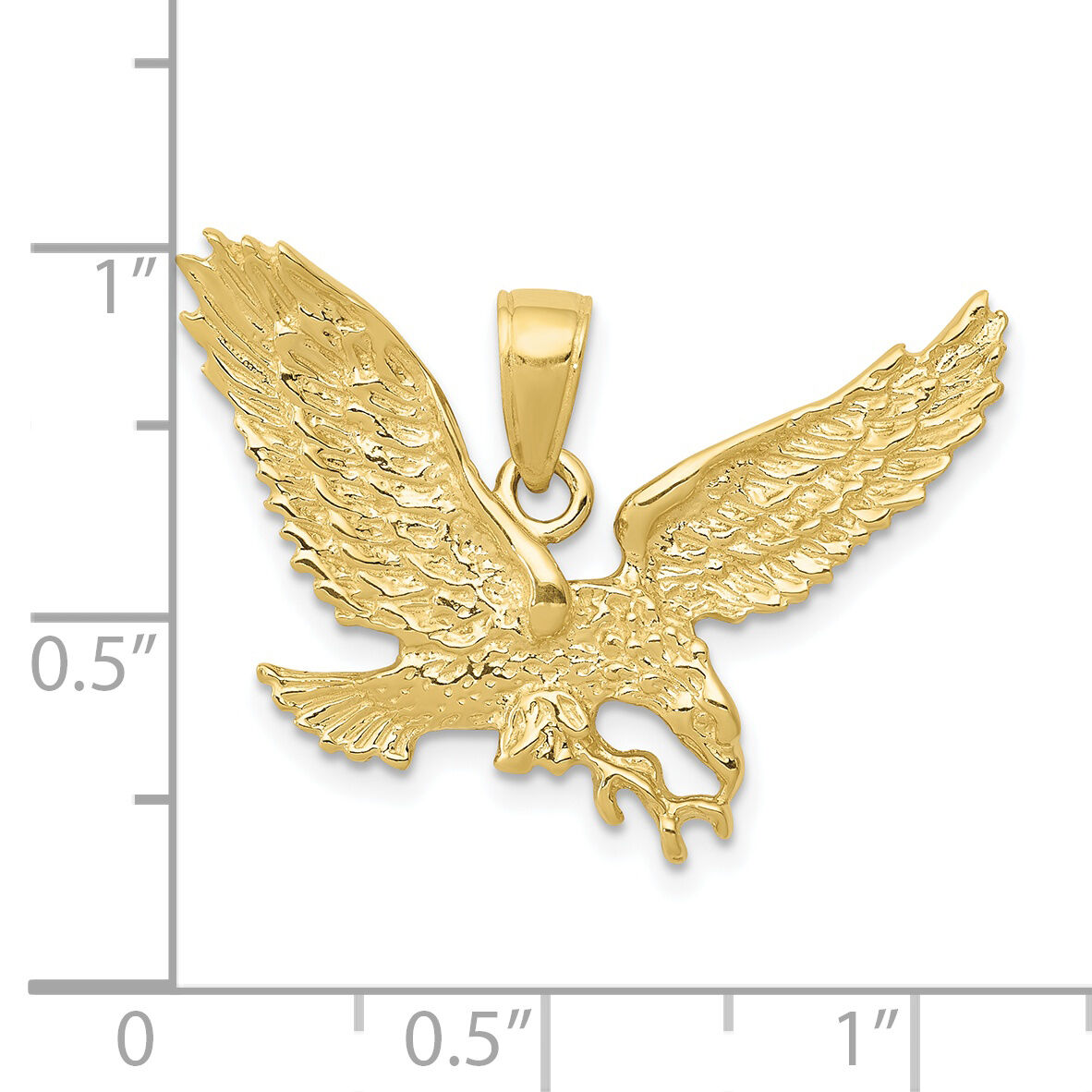 10k Solid Polished Eagle Pendant-10C2425