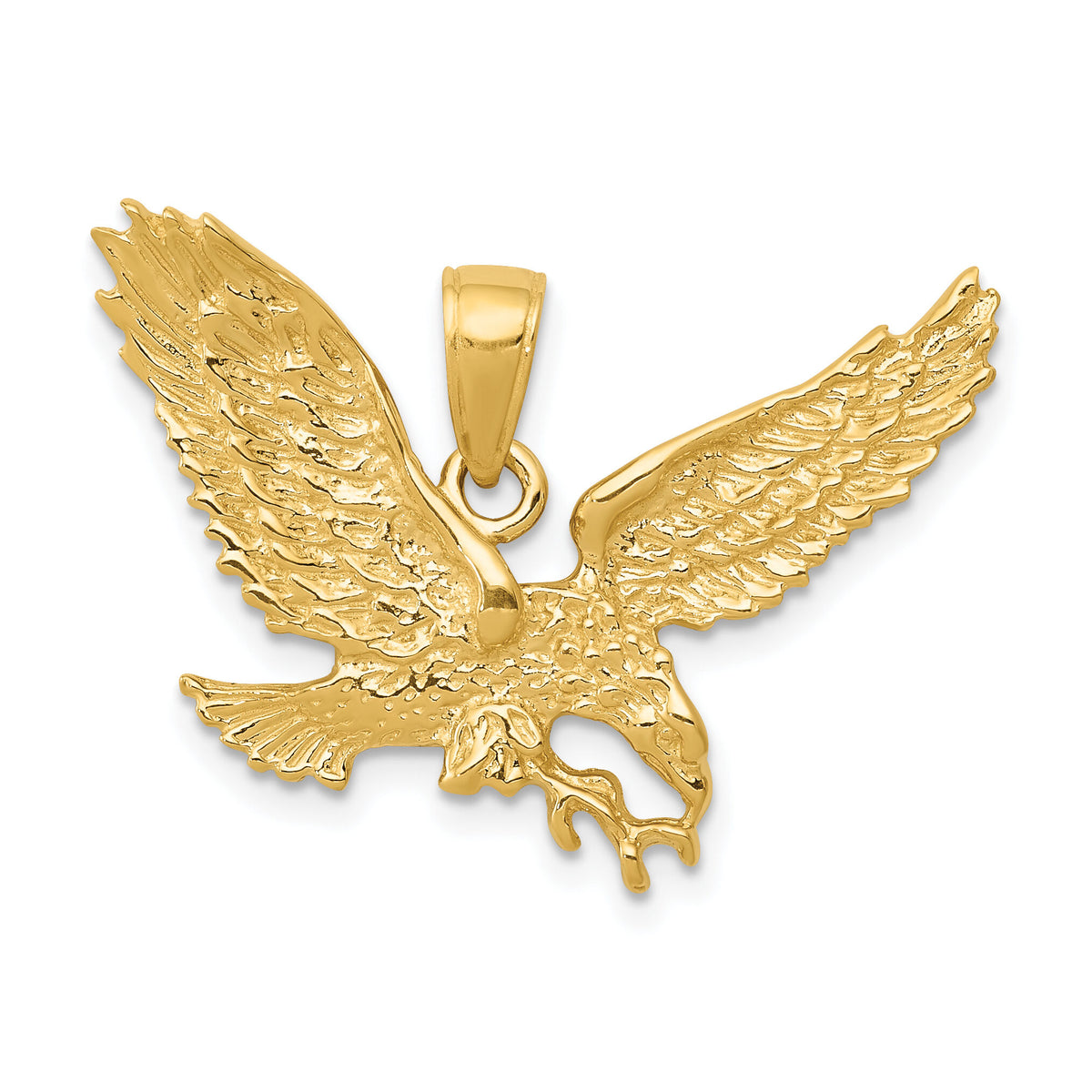 10k Solid Polished Eagle Pendant-10C2425