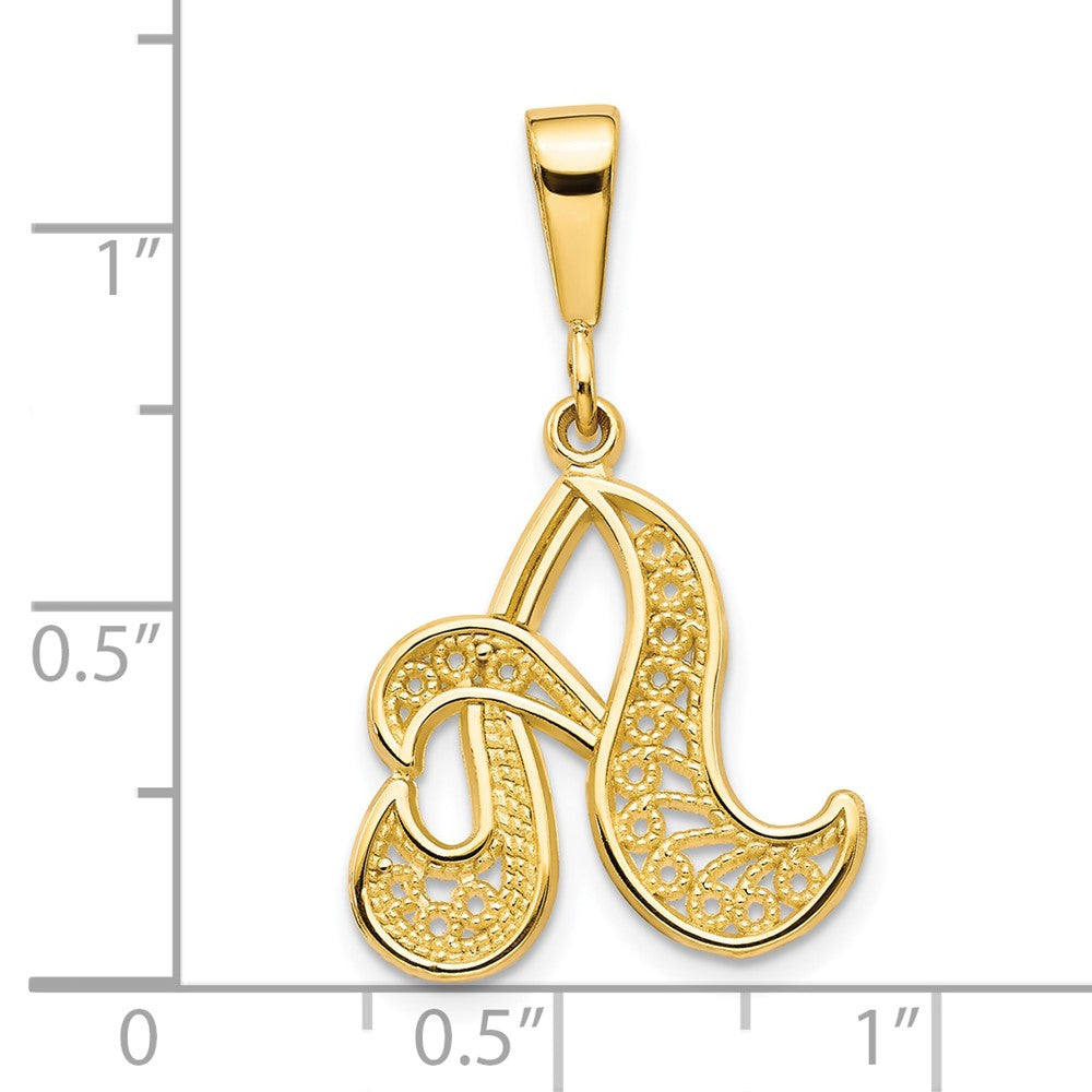 10k Filigree Initial A Pendant-10C242/A