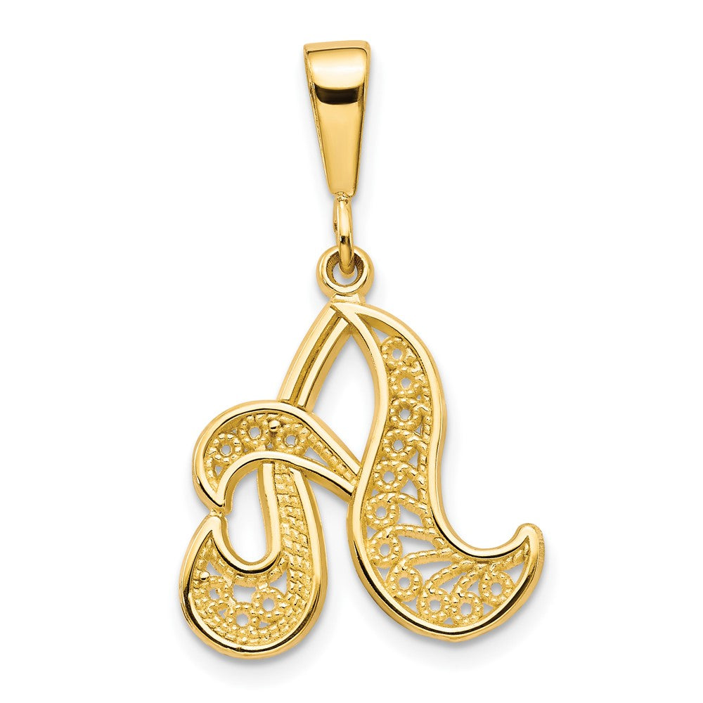 10k Filigree Initial A Pendant-10C242/A