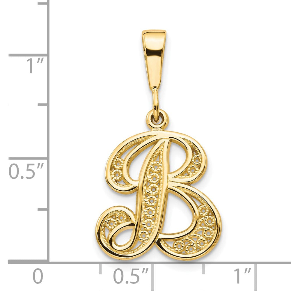 10k Filigree Initial B Pendant-10C242/B