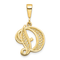 10k Filigree Initial D Pendant-10C242/D