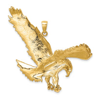 10k Solid Polished Eagle Pendant-10C2430