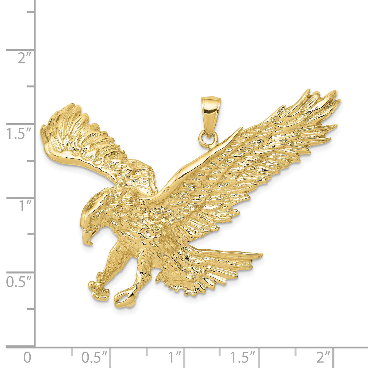 10k Solid Polished Eagle Pendant-10C2430