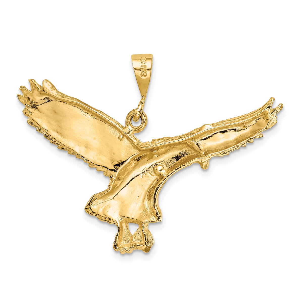 10k Solid Polished Eagle Pendant-10C2435