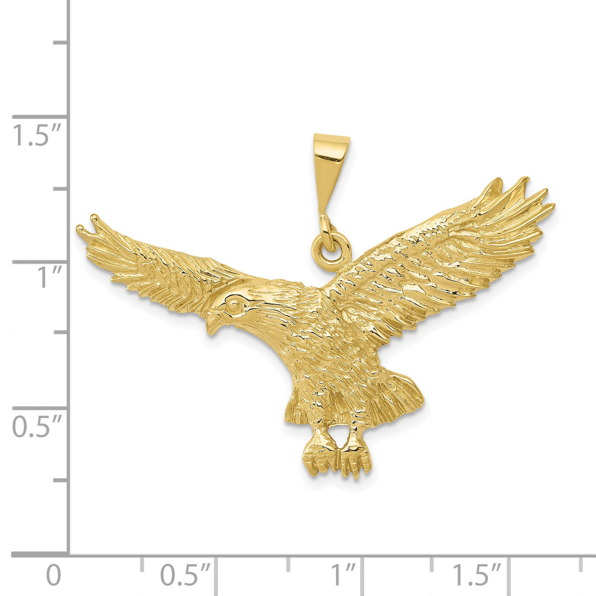 10k Solid Polished Eagle Pendant-10C2435
