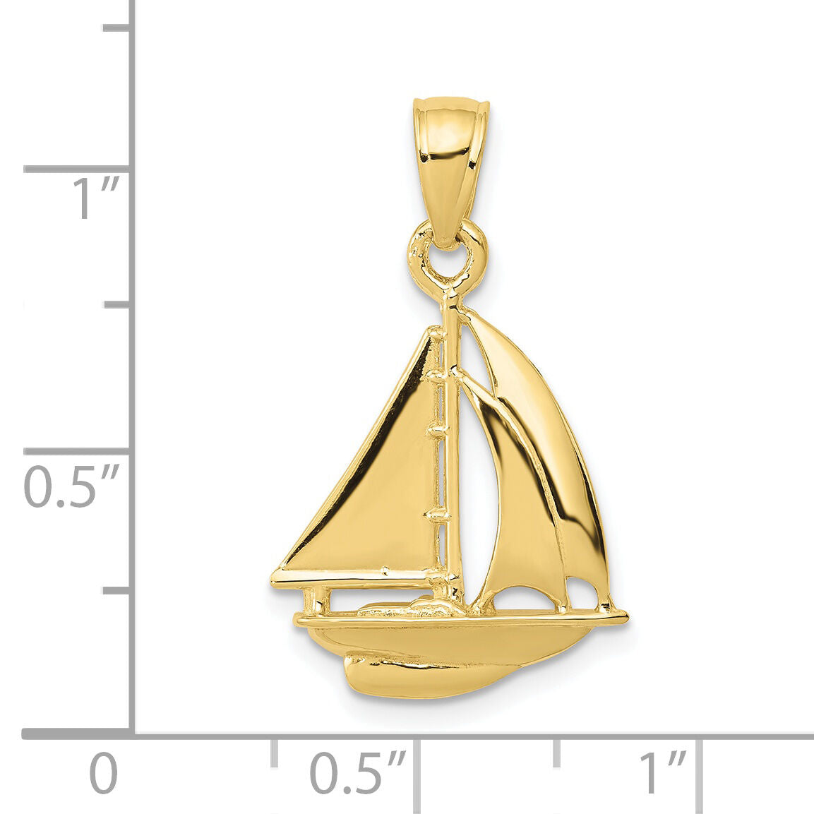 10k Polished Open-Backed Sailboat Pendant-10C2469