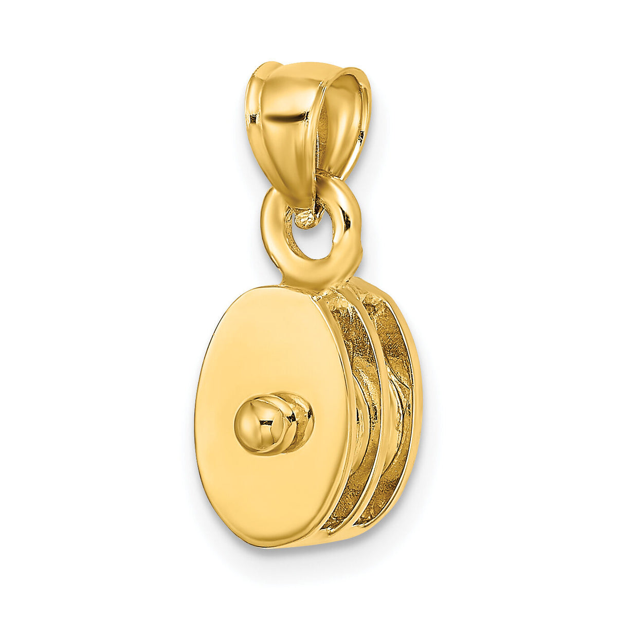 10K Polished 3-D Moveable Pulley Charm-10C2479