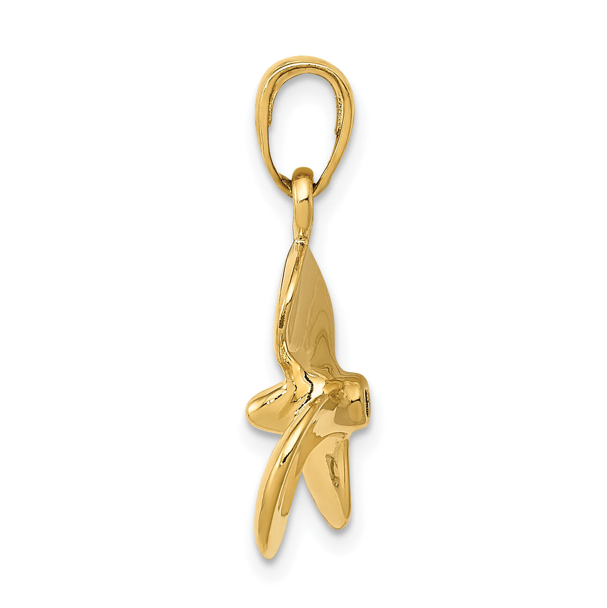 10K Polished 3-D Propeller Pendant-10C2480