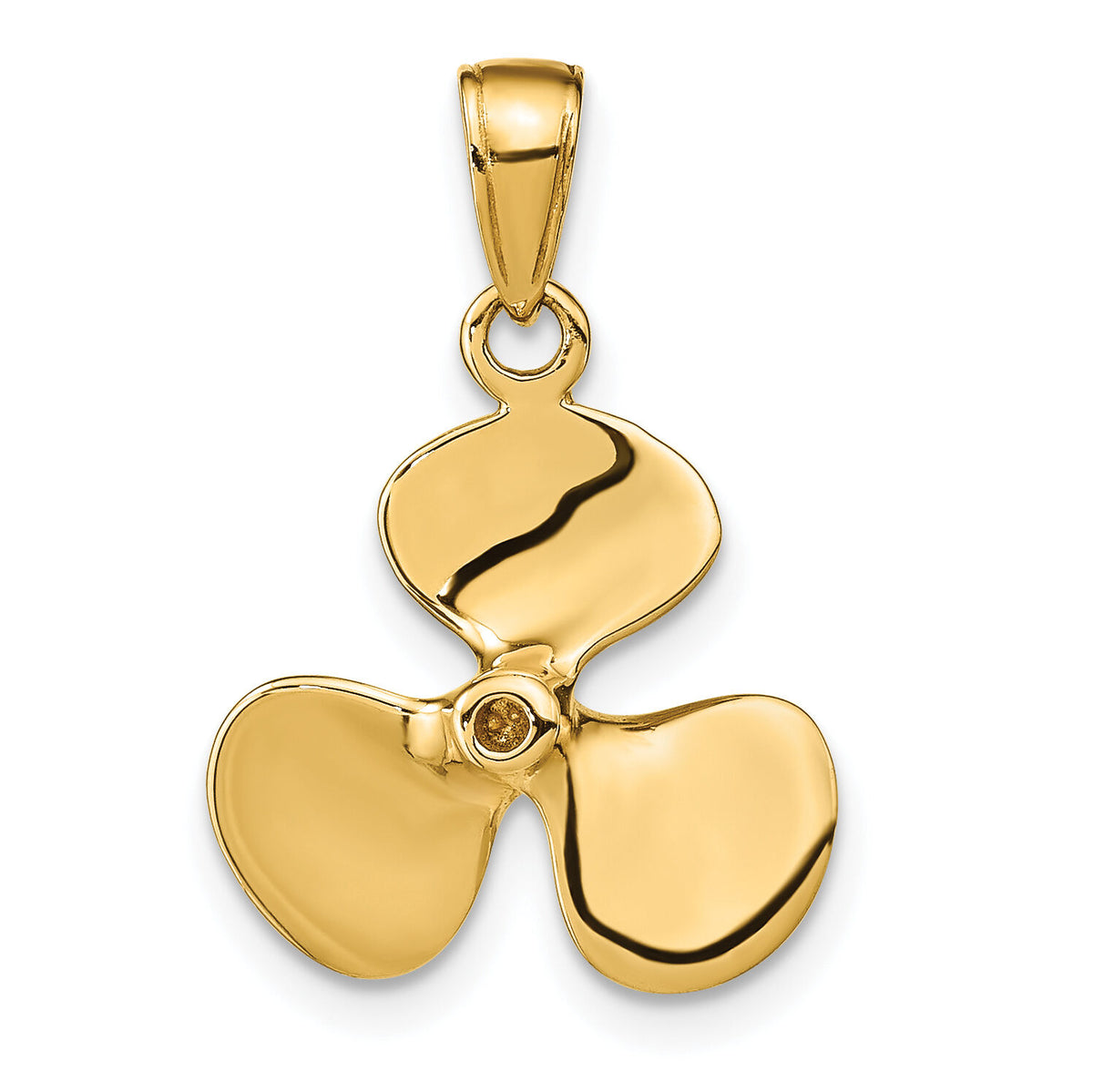 10K Polished 3-D Propeller Pendant-10C2480