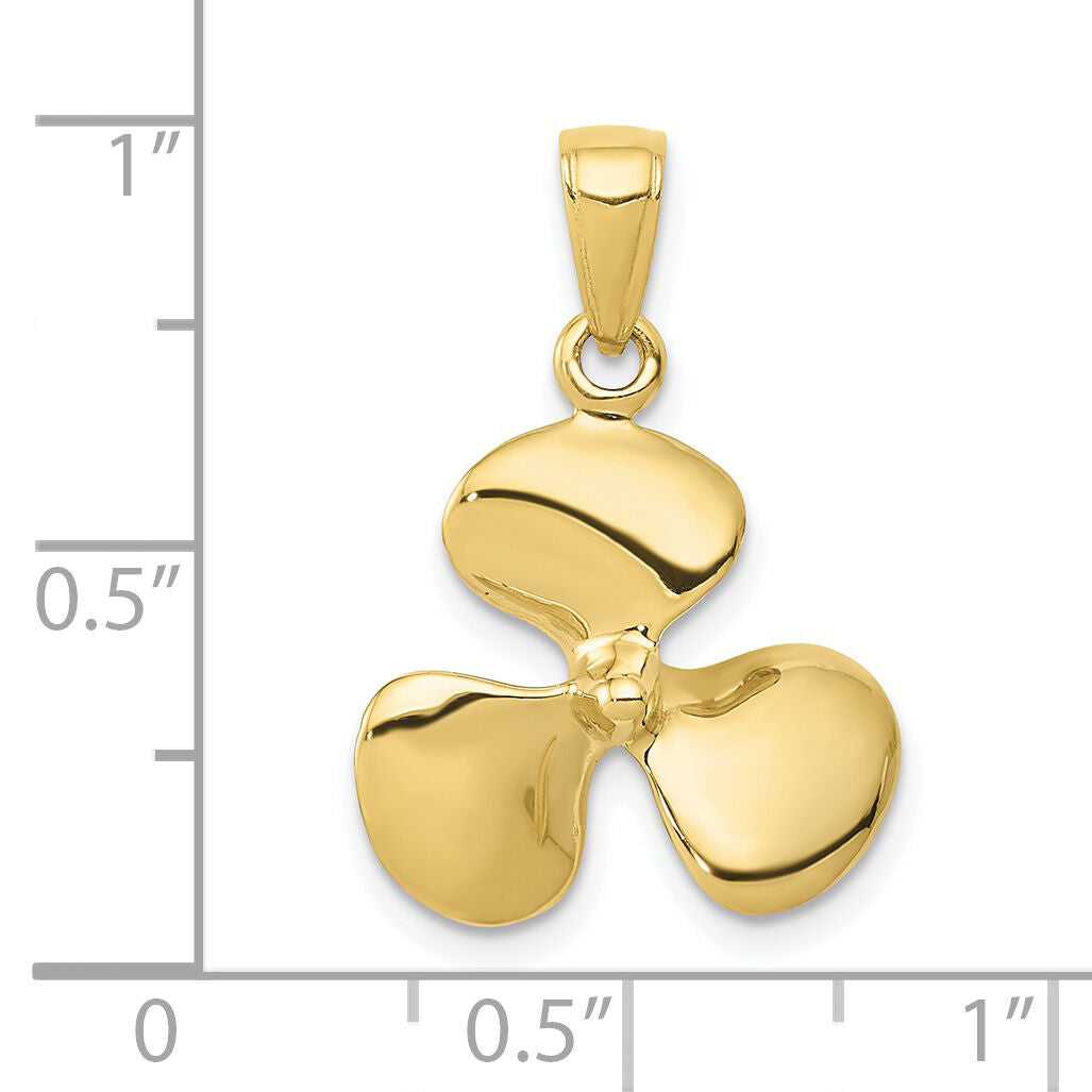 10K Polished 3-D Propeller Pendant-10C2480