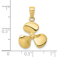 10K Polished 3-D Propeller Pendant-10C2480