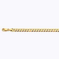 14K 7MM YELLOW GOLD SOLID CURB 22" CHAIN NECKLACE (AVAILABLE IN LENGTHS 7" - 30")