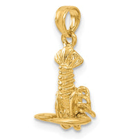 10k 3-D Moveable Lobster Pendant-10C2515