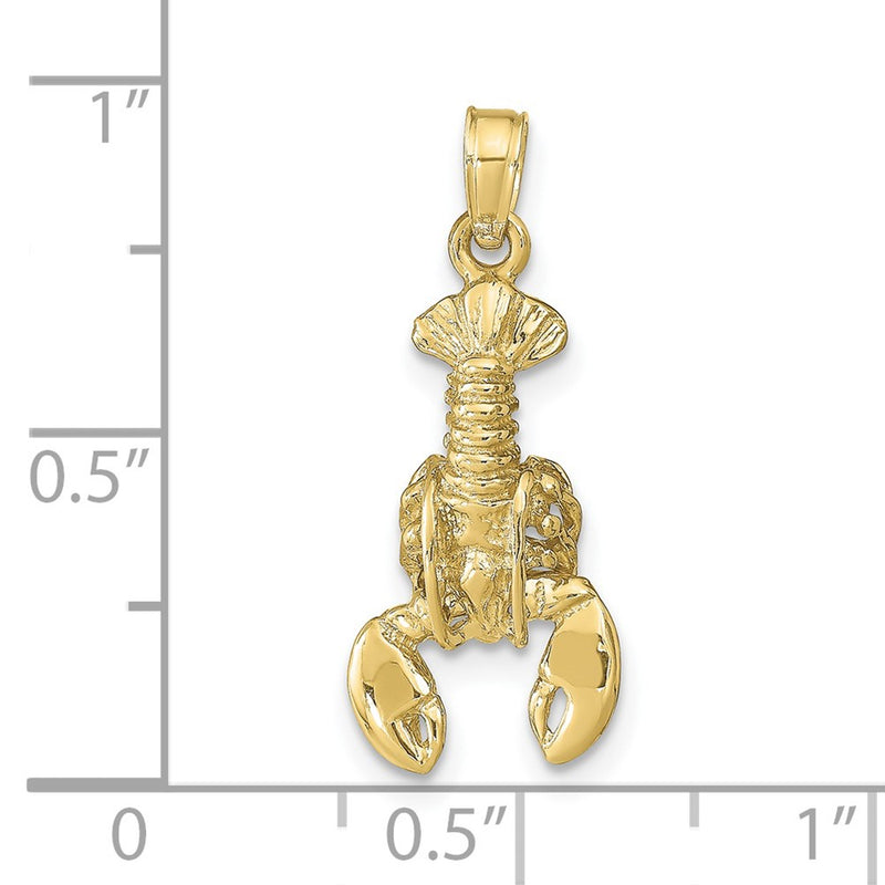 10k 3-D Moveable Lobster Pendant-10C2515