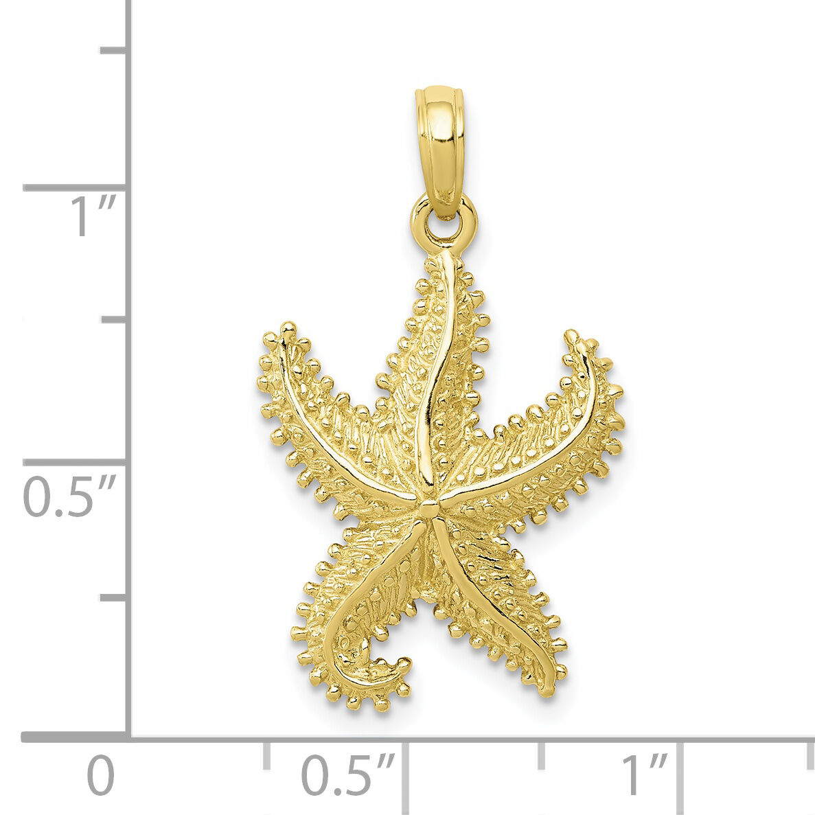 10K Polished Open-Backed Starfish Pendant-10C2537