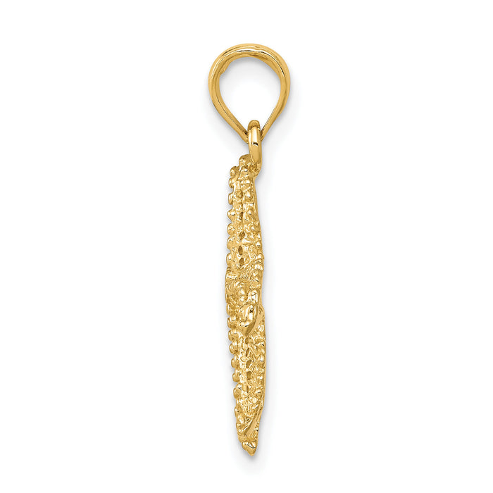 10k Polished Open-Backed Starfish Pendant-10C2538