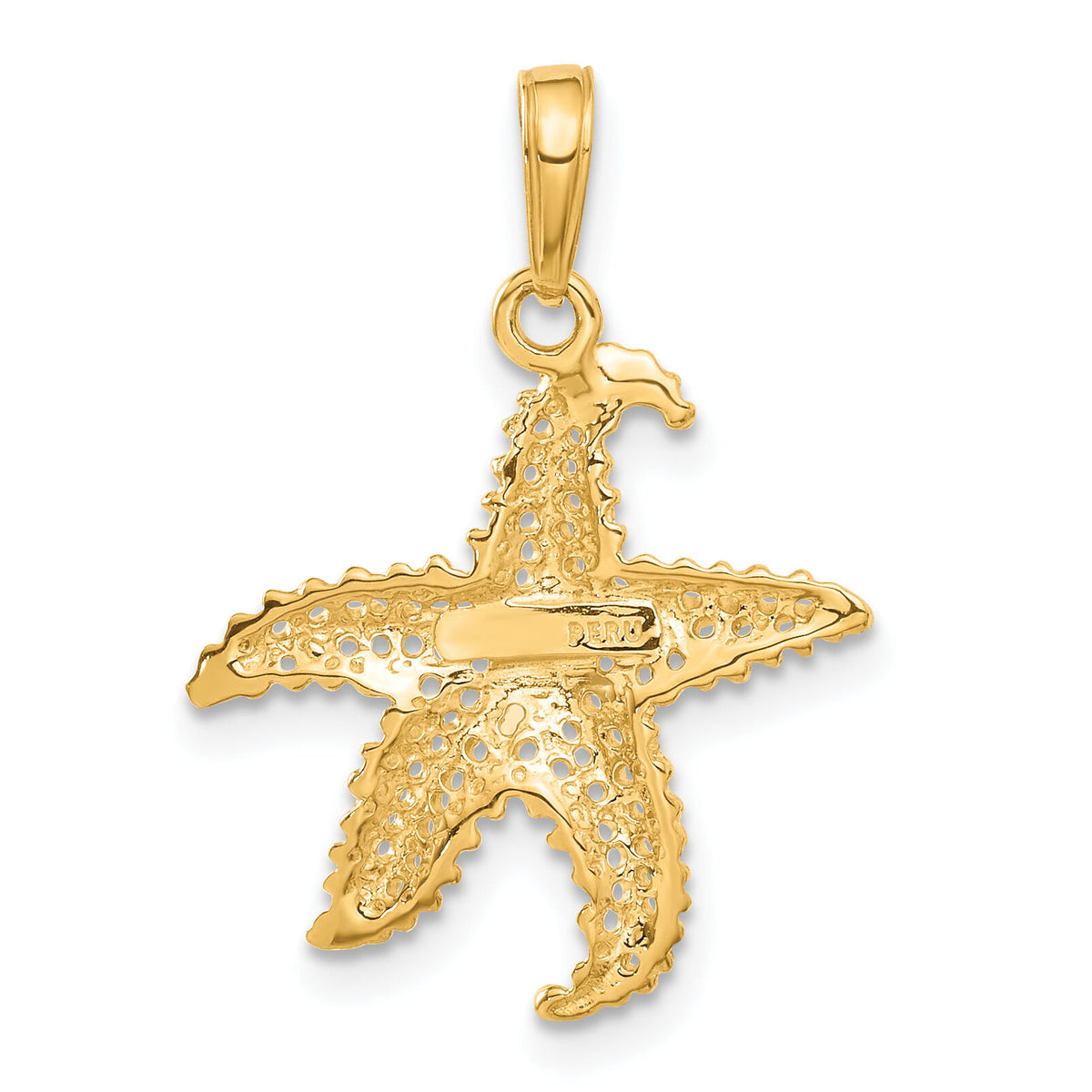 10k Polished Open-Backed Starfish Pendant-10C2538