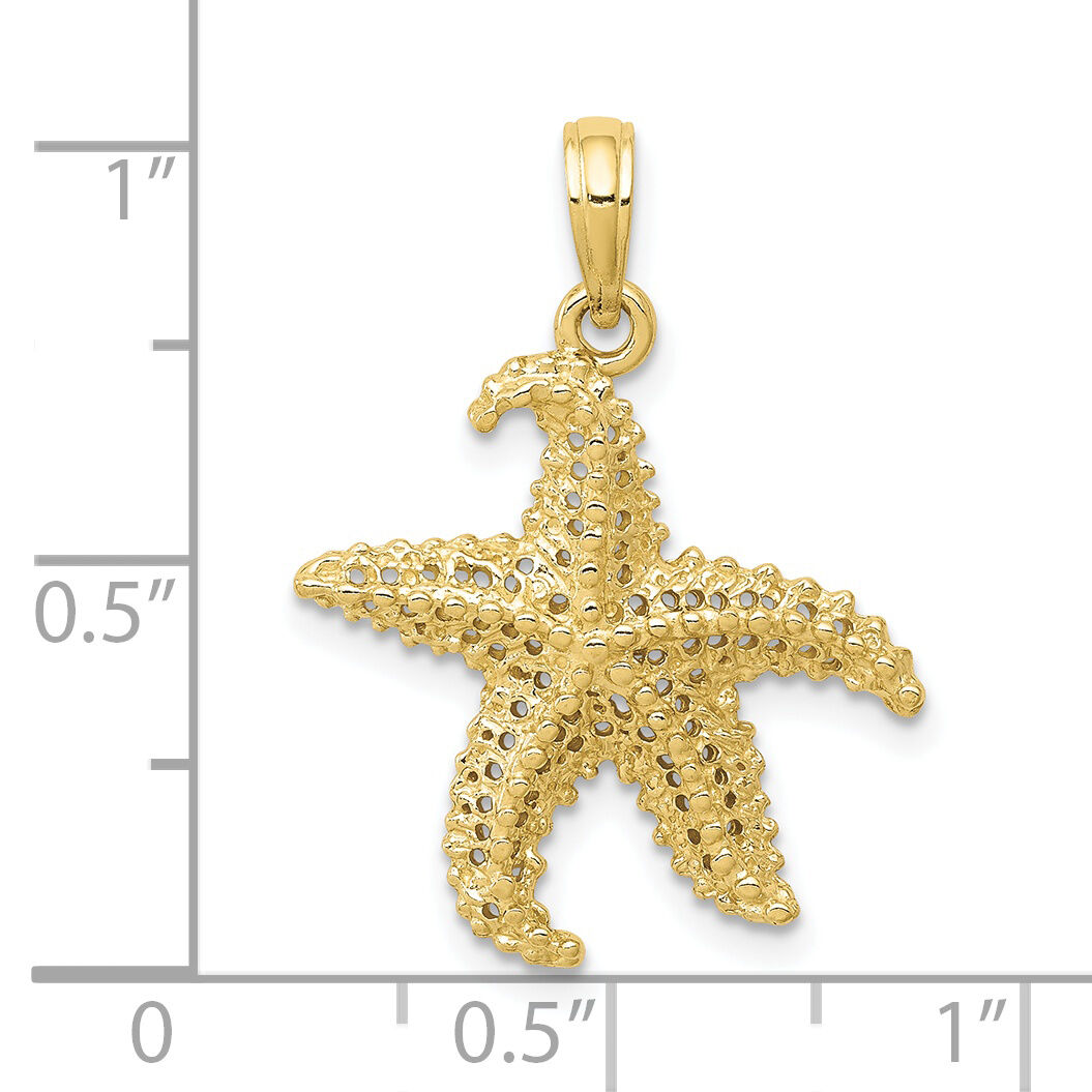 10k Polished Open-Backed Starfish Pendant-10C2538