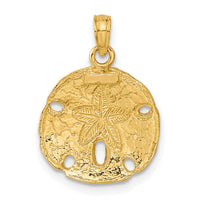 10K Polished Sand Dollar Pendant-10C2542