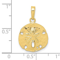 10K Polished Sand Dollar Pendant-10C2542