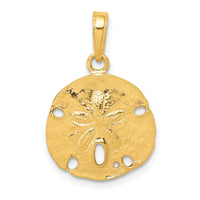 10K Polished Sand Dollar Pendant-10C2542