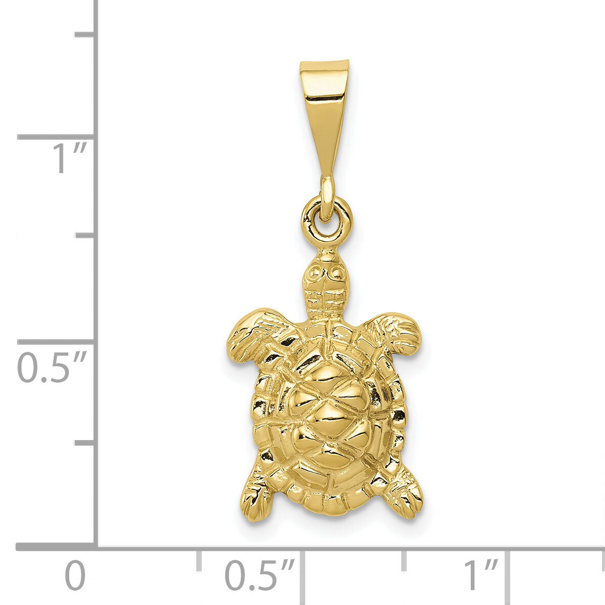 10k Solid Polished Open-Backed Sea Turtle Charm-10C2543